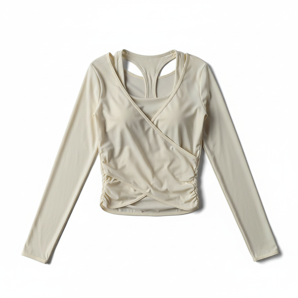 Brassière mesh slimming ivoire fond blanc