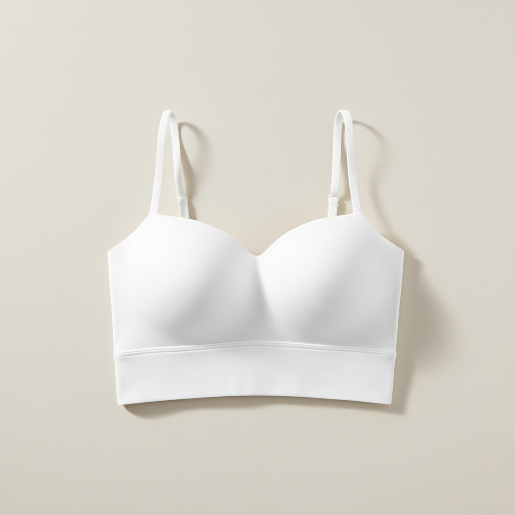Soutien-gorge blanc fond légèrement grisé