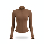 Veste yoga marron fond blanc