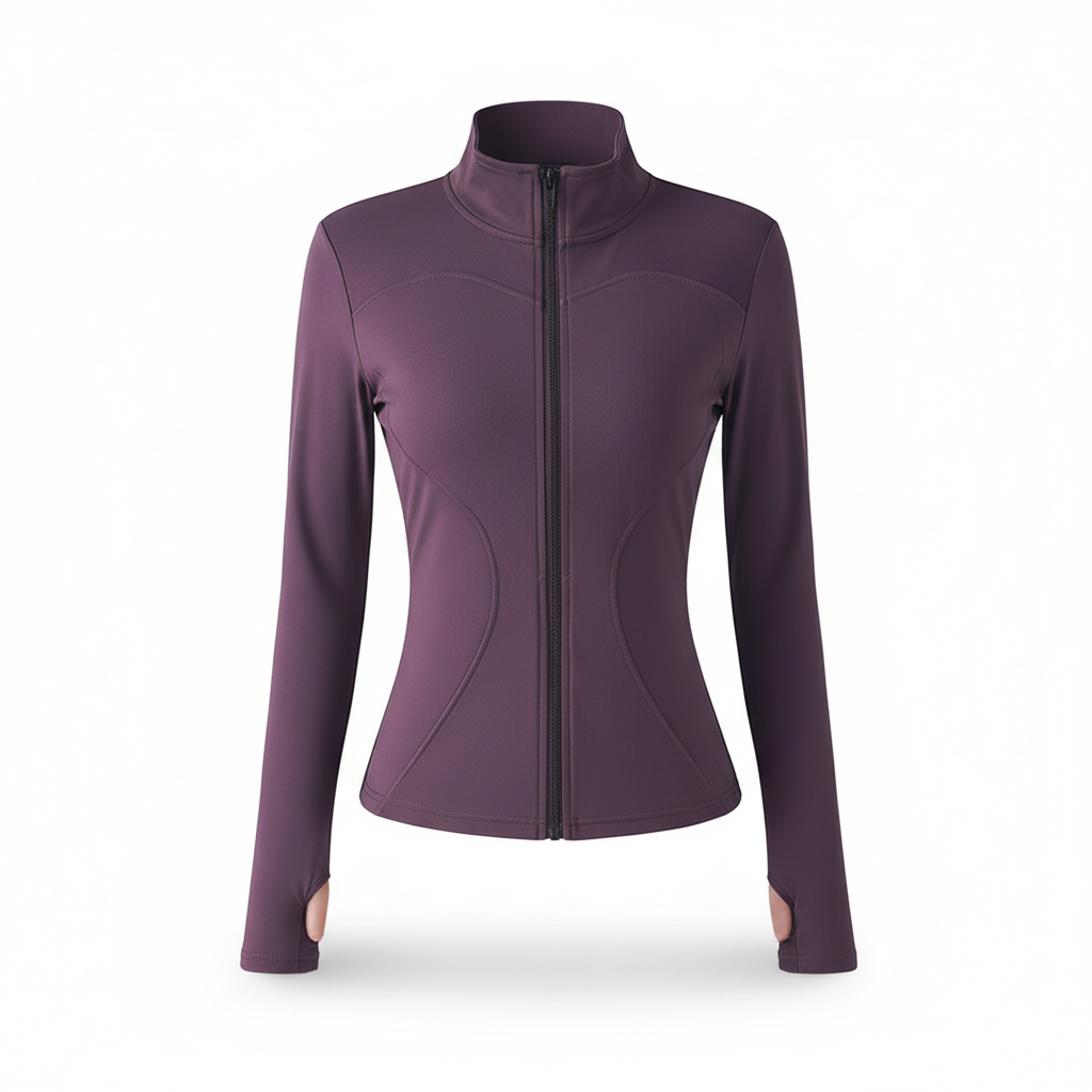 Veste yoga violette fond blanc